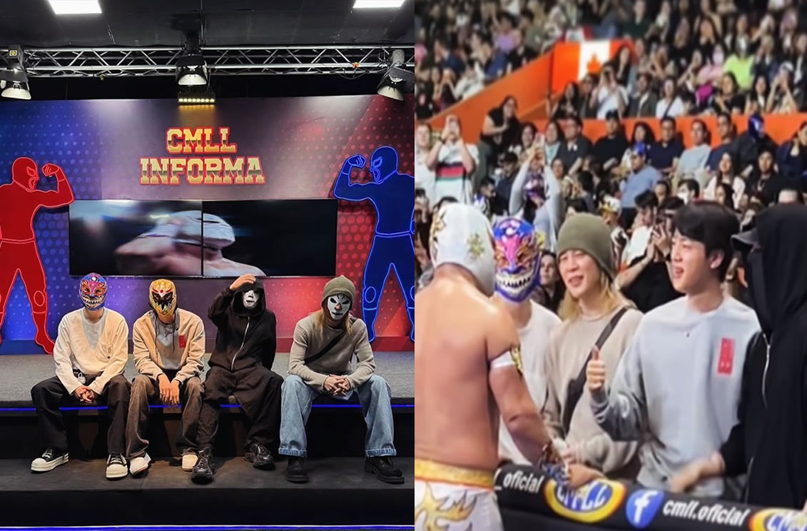 BTS sorprende a las fans al aparecer en la lucha libre