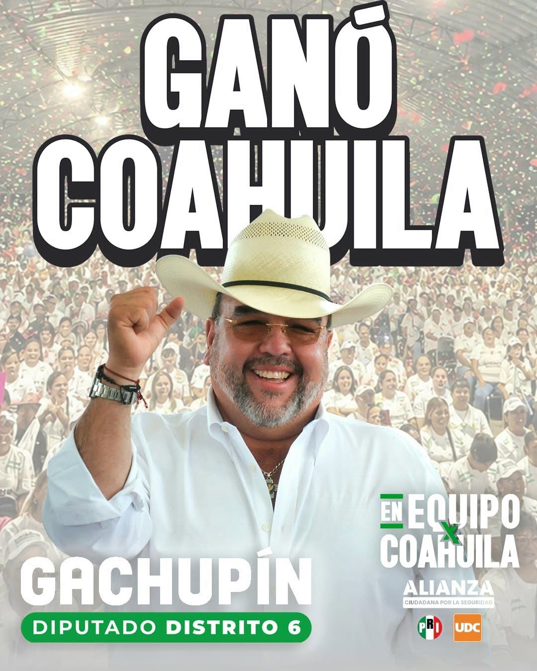 Declara “Gachupín” triunfo en Distrito 6