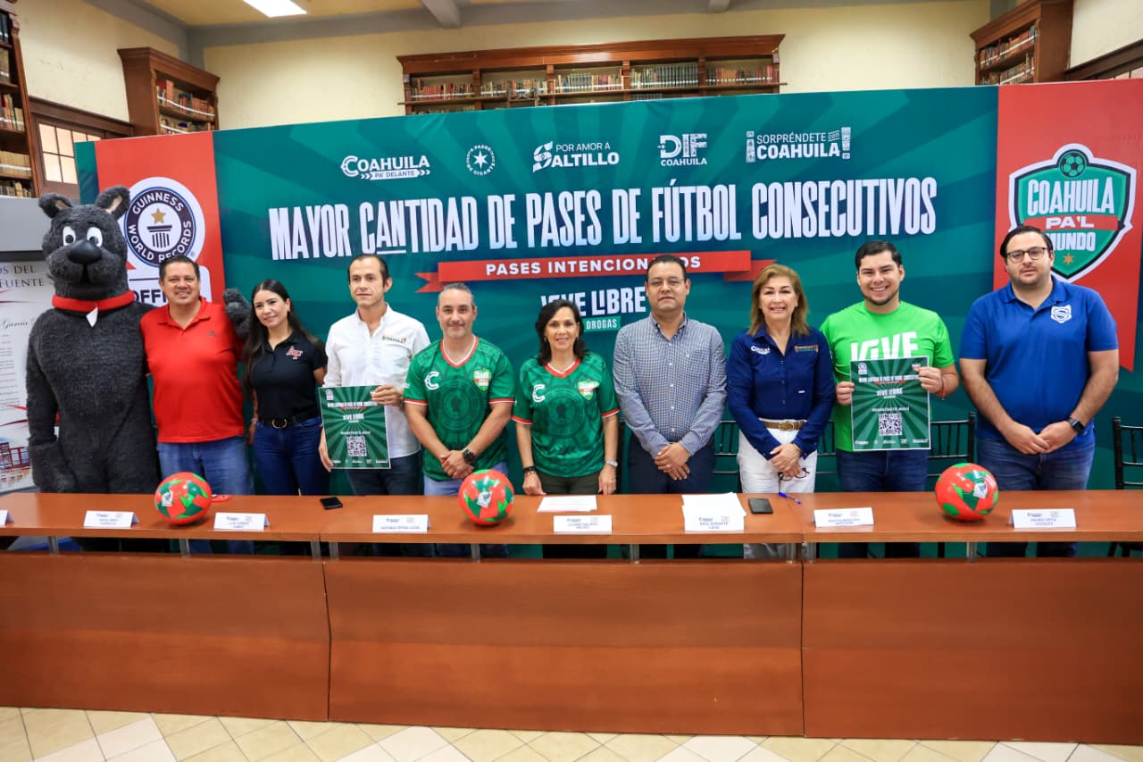 BUSCA COAHUILA GUINNESS POR PASES DE FÚTBOL CONSECUTIVOS
