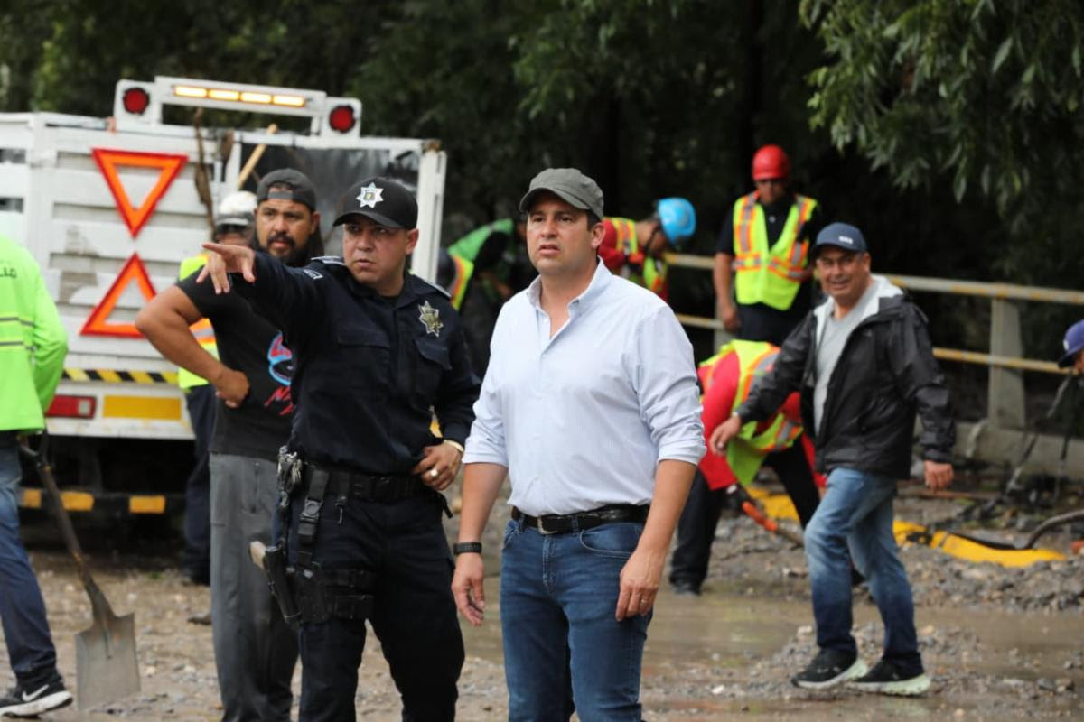 Coordina Javier Díaz trabajos de limpieza tras fuertes lluvias
