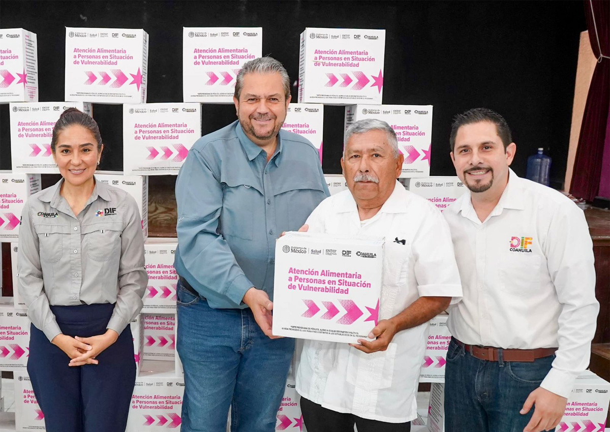 Entregan Estado y Ramos Arizpe 220 canastas alimentarias a adultos mayores