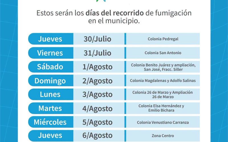 Ciénegas impulsa campaña preventiva de fumigación