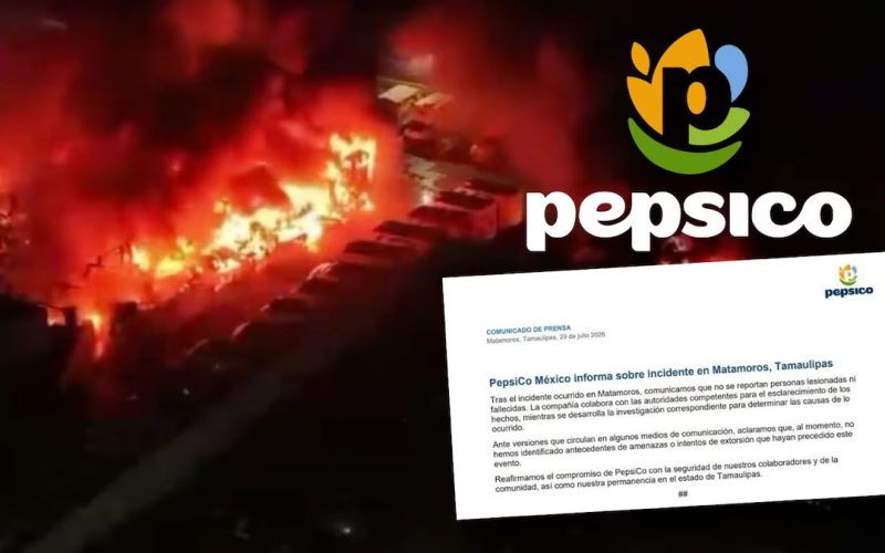 PepsiCo niega extorsión tras incendio de casi 50 camionetas en Matamoros: ‘No identificamos amenazas’
