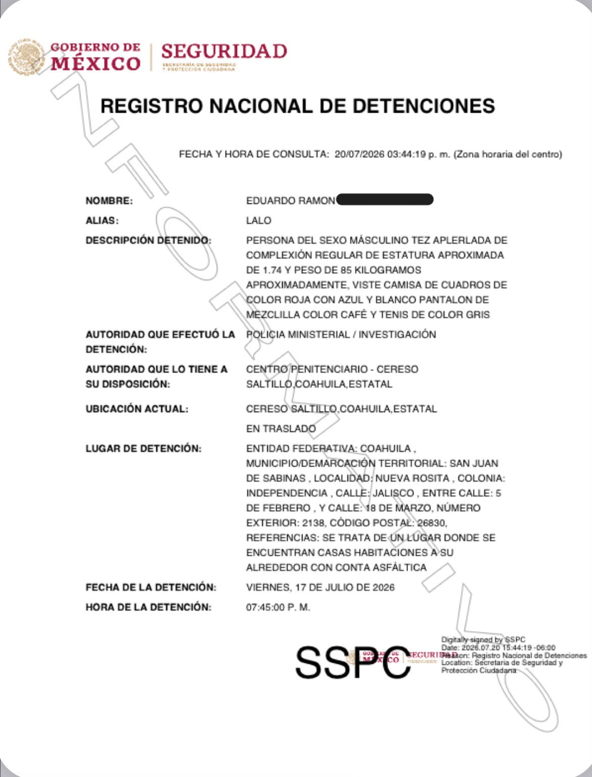 Cae contador de Tania; lo enviaron al CERESO