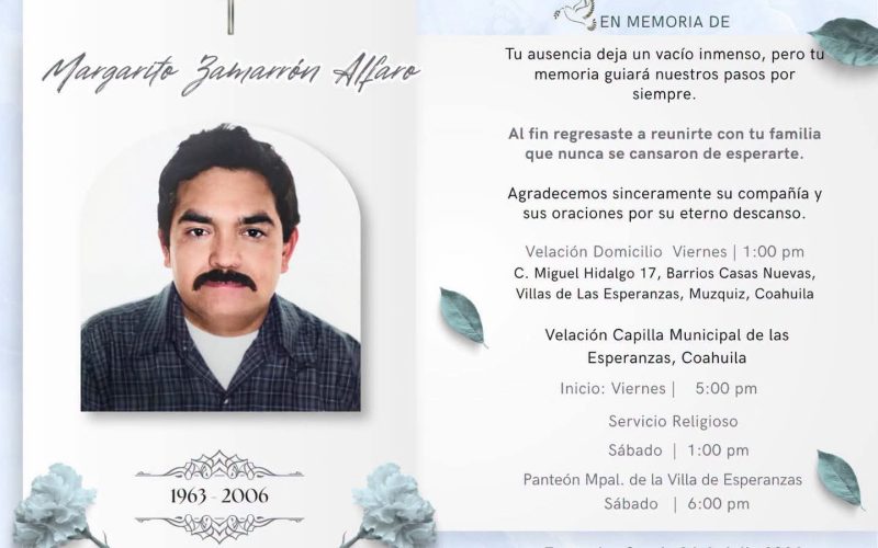 Sepultan al minero 28 de Pasta de Conchos