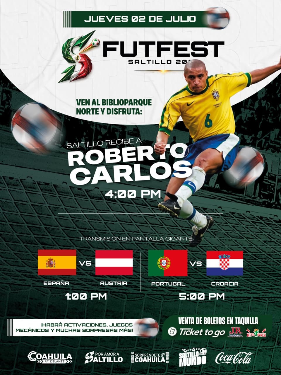 Viene Roberto Carlos al FUTFEST Saltillo 2026