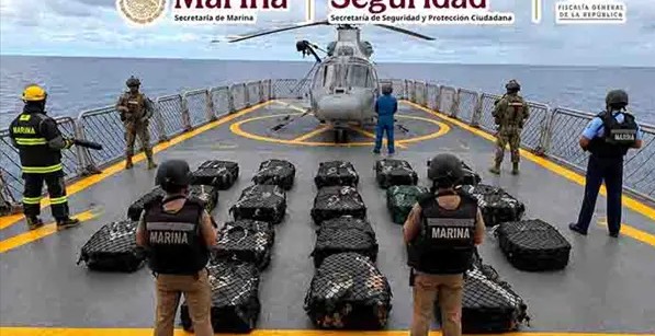 Asegura Marina 834 kilos de cocaína en Chiapas