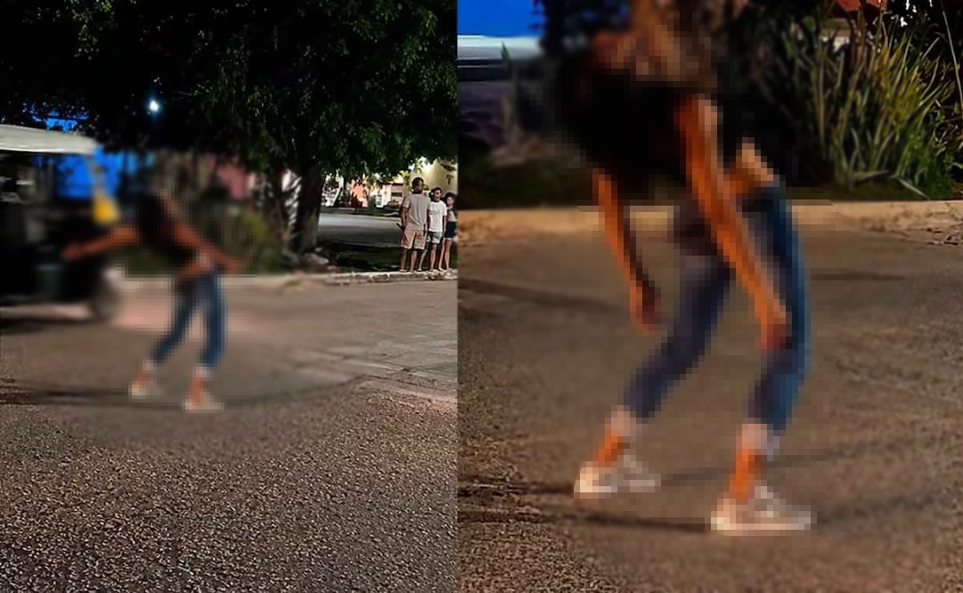 Temor por crisis de dr*gas en Yucatán: se viraliza caso de mujer con conductas «zombie»; la captan en medio del tráfico en Umán