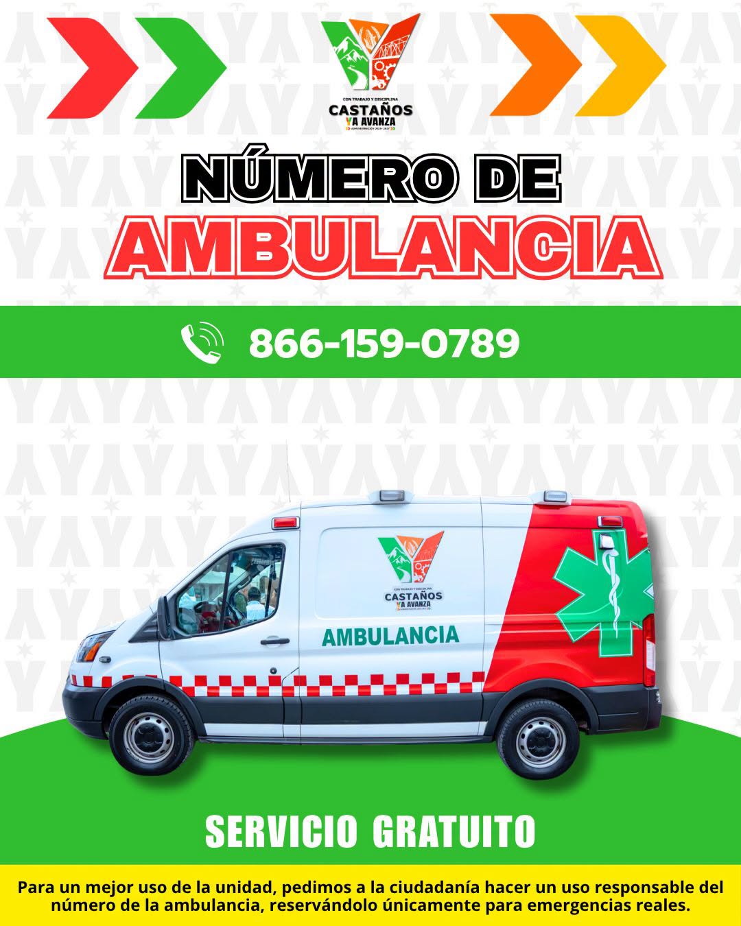 Ambulancia gratuita para emergencias en Castaños