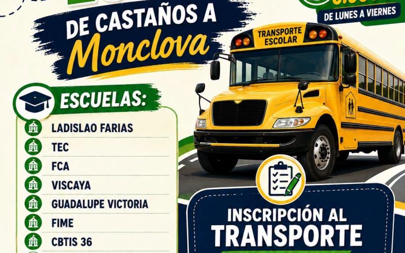 Disponible Transporte Escolar para estudiantes de Castaños