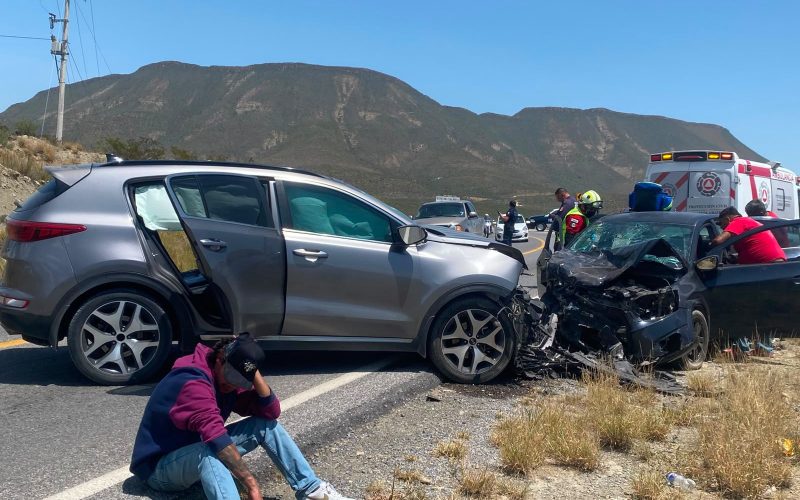 Deja choque frontal un lesionado en la 57