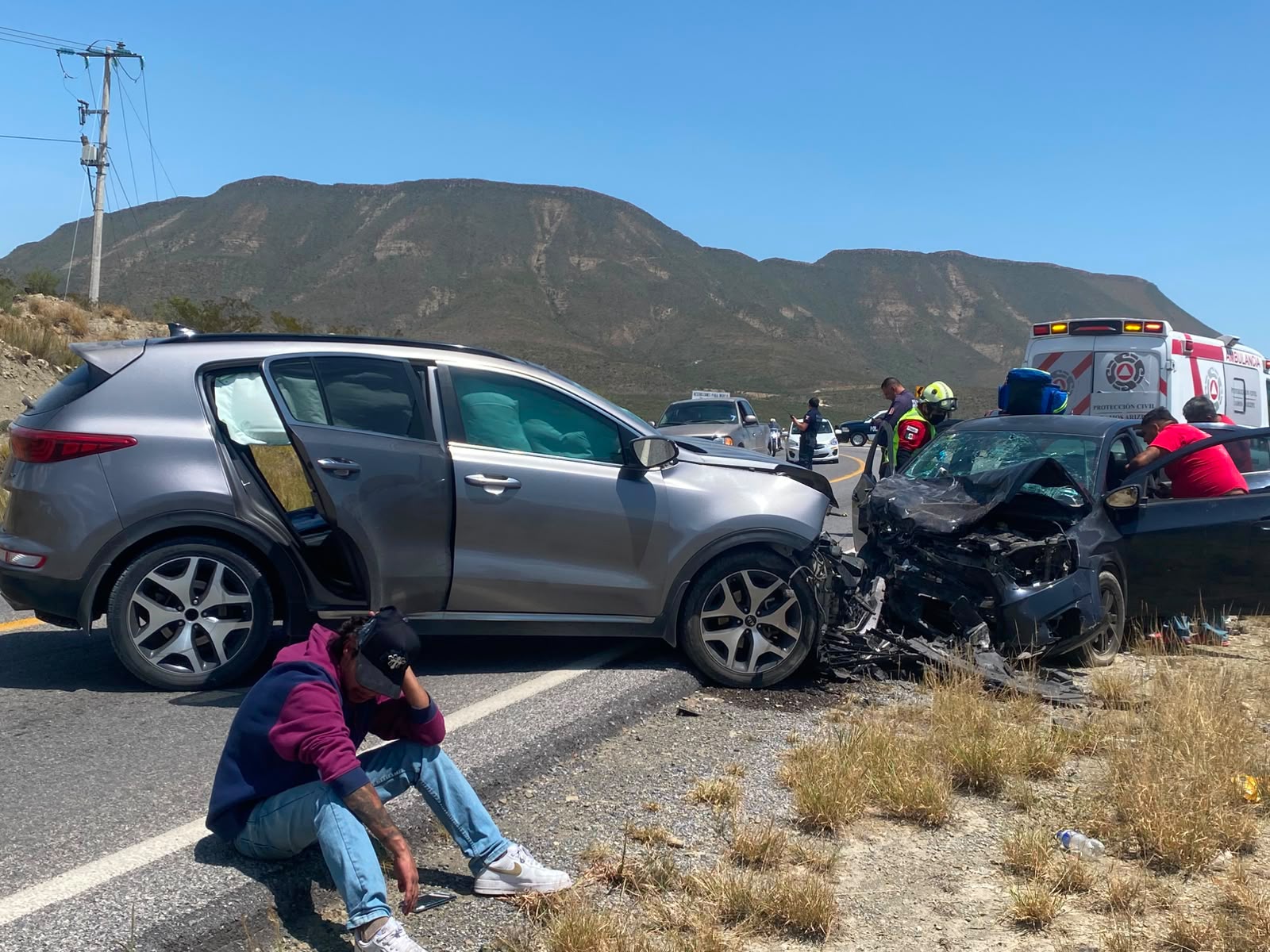 Deja choque frontal un lesionado en la 57