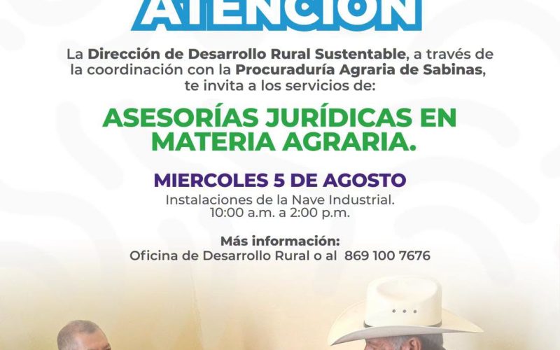 Servicios agrarios gratuitospara familias Cieneguenses