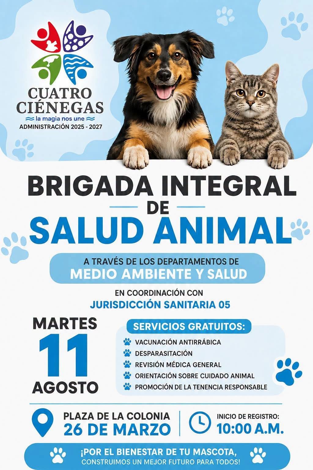 Ofrecerá Ciénegas brigada gratuita de salud animal