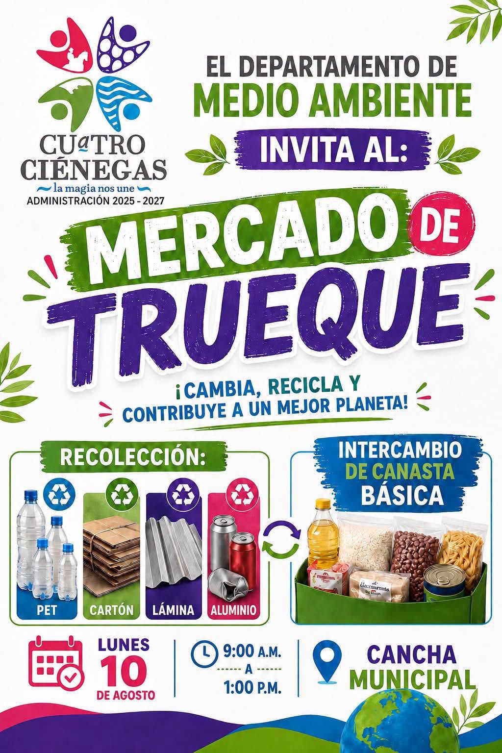 Impulsa Ciénegas reciclaje con “Mercado de Trueque”