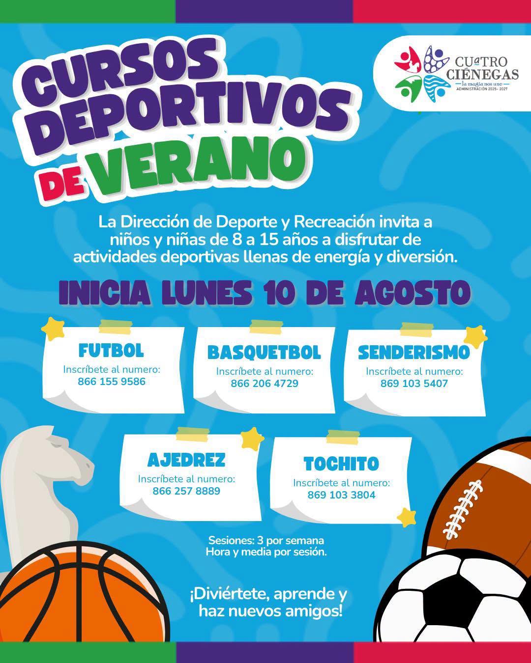 Cuatro Ciénegas promueve el deporte durante el verano