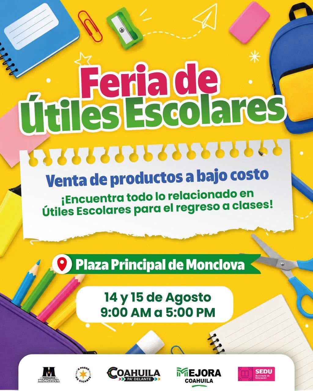Arranca hoy la Feria de Útiles a bajo costo