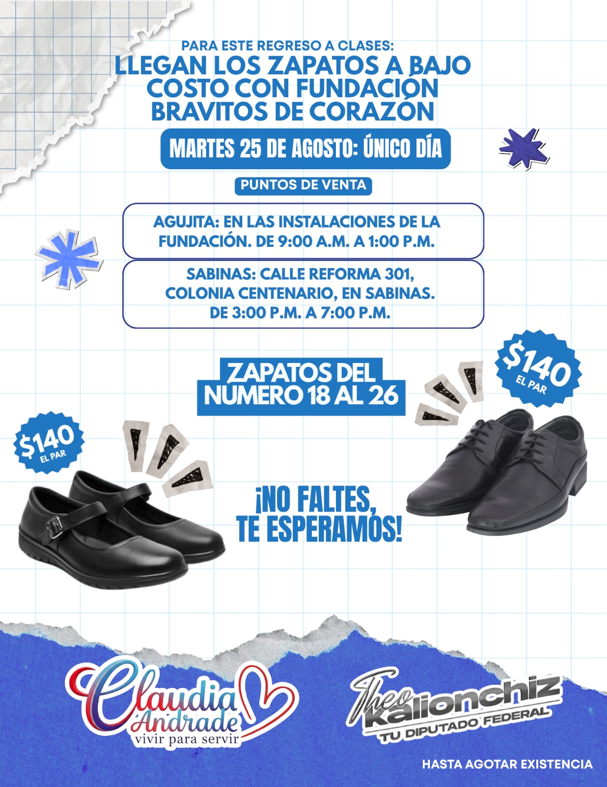 Ofertarán calzado escolar en Sabinas