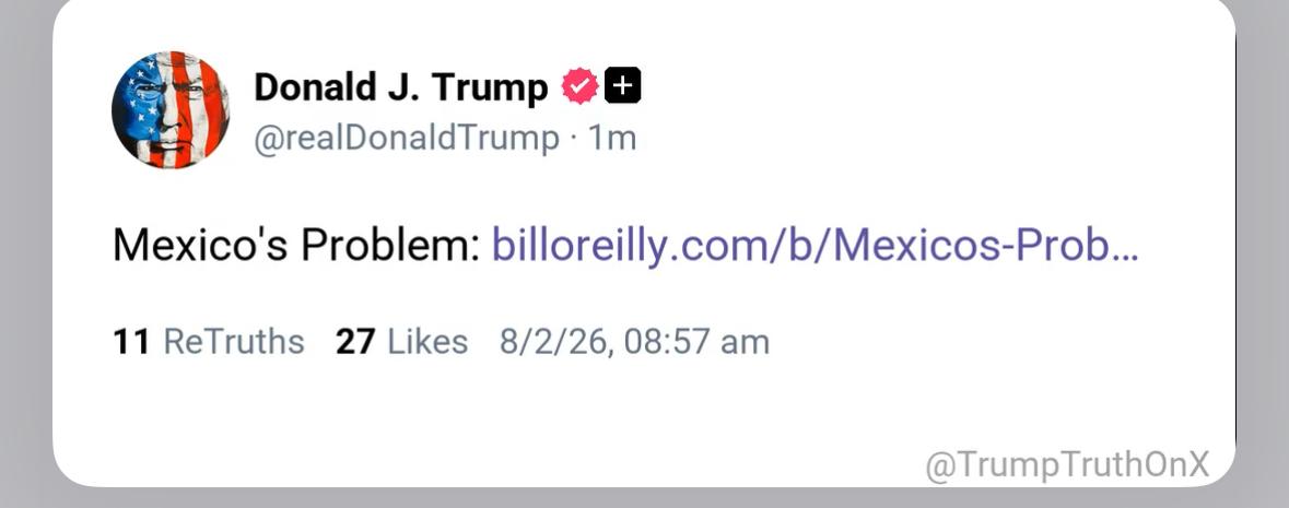 Destaca Trump: “No existe amistad entre México y EU”