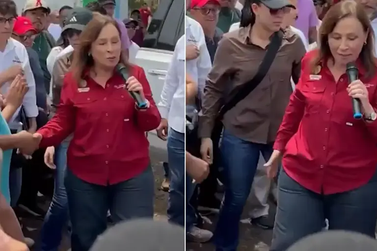 Saluda Gobernadora a obrero y se limpia manos