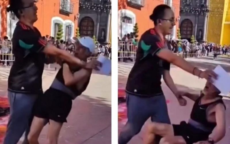 Enoja sujeto por taclear a adulto mayor en carrera