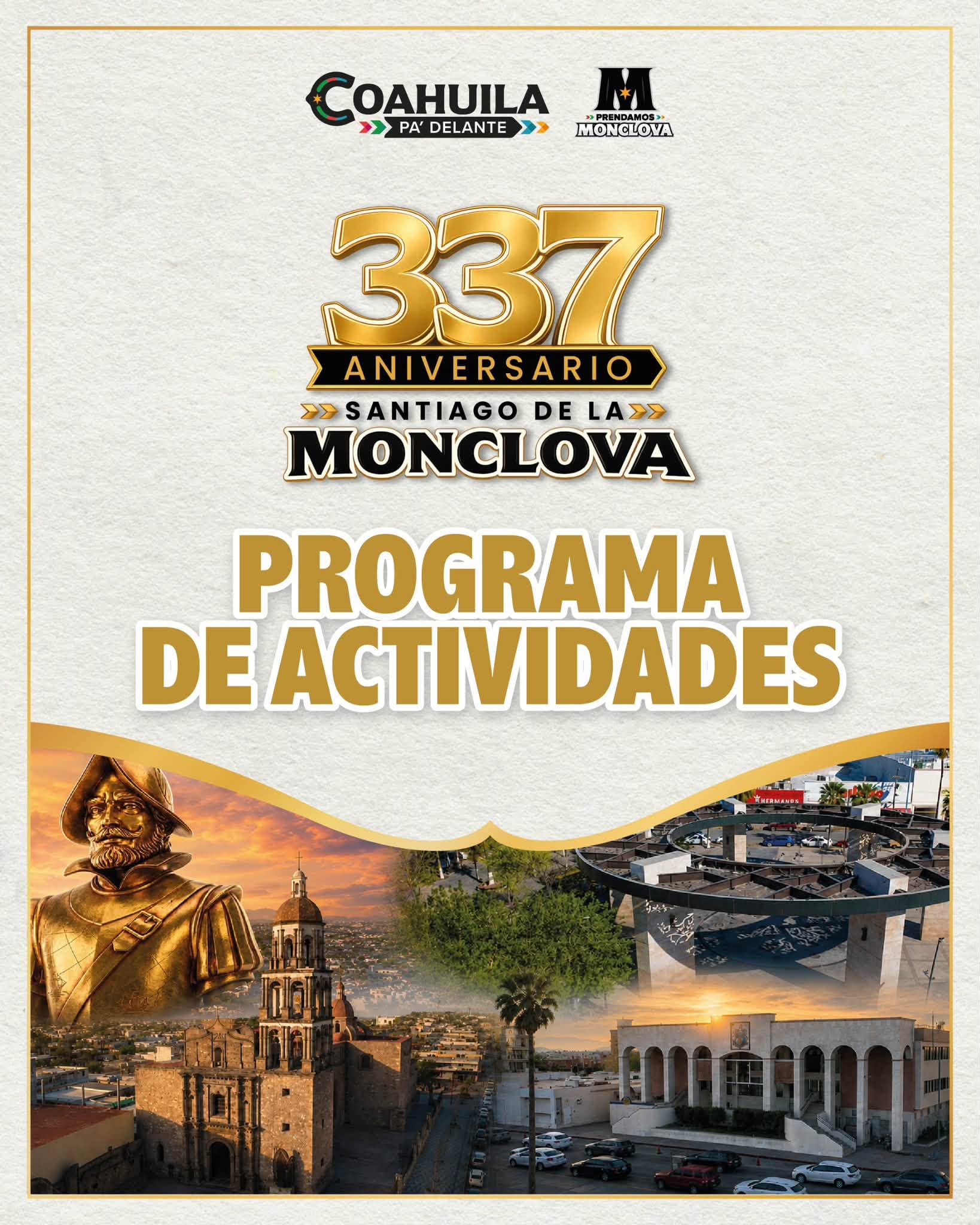Mañana inician festejos por  337 aniversario de Monclova