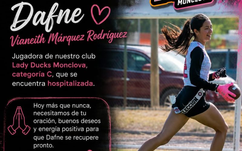 Se unen equipos de “tochito” por salud de Dafne Márquez