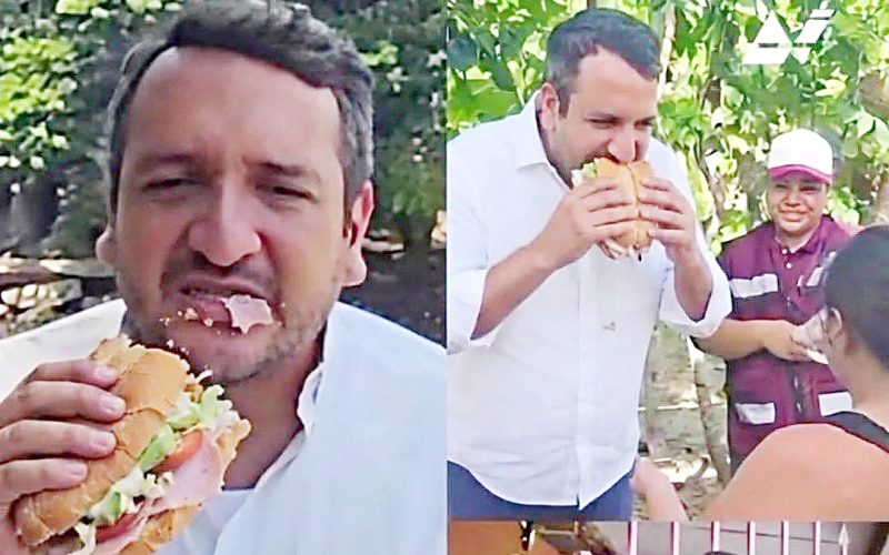 PRESUME “ANDY” “AUSTERIDAD” COMIENDO TORTAS EN TABASCO