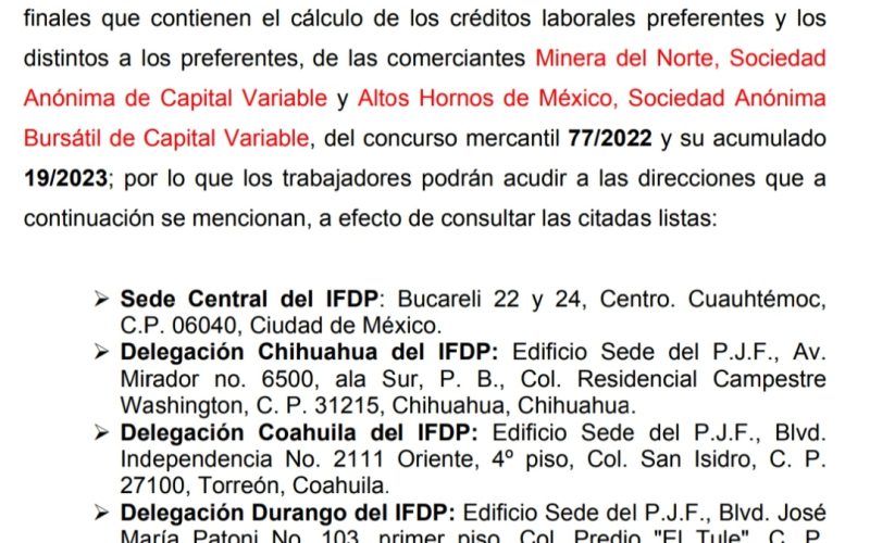 Publica Defensoría créditos laborales; pero en Torreón