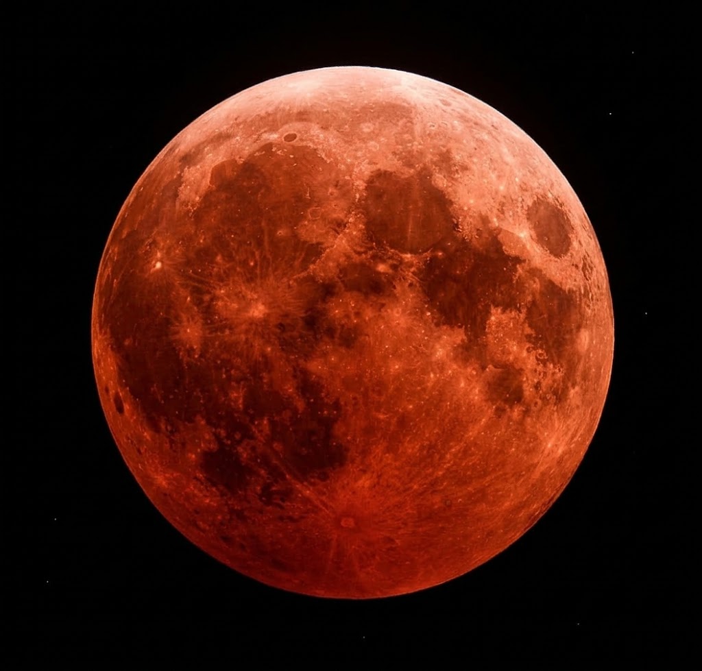 Se viste la Luna de tono rojizo