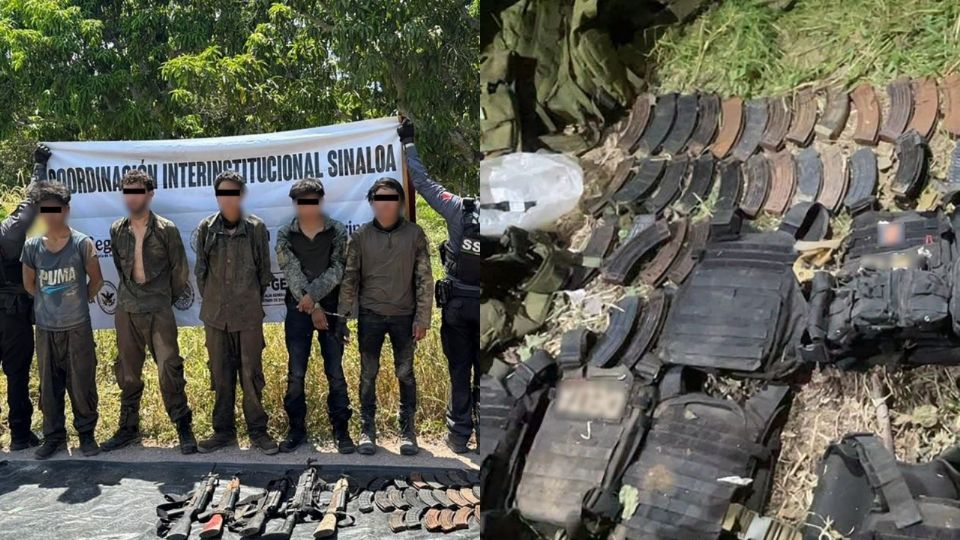 Detienen a ocho sujetos con armamento en Sinaloa y desmantelan un campamento ligado a la delincuencia organizada