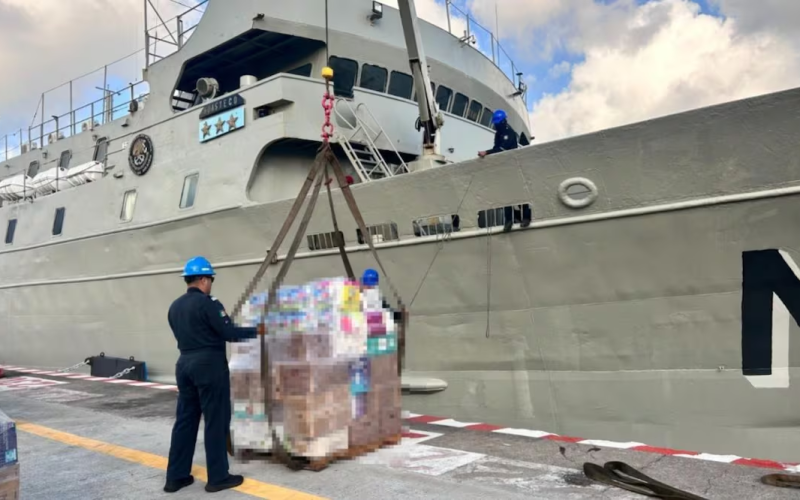 México envía 718 toneladas de ayuda humanitaria a Venezuela; insumos salen desde el puerto de Veracruz