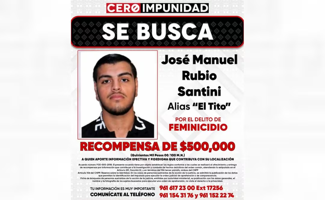 Detienen en Sinaloa a «El Tito», feminicida de Beany Lozano; ofrecían medio mdp por localizarlo