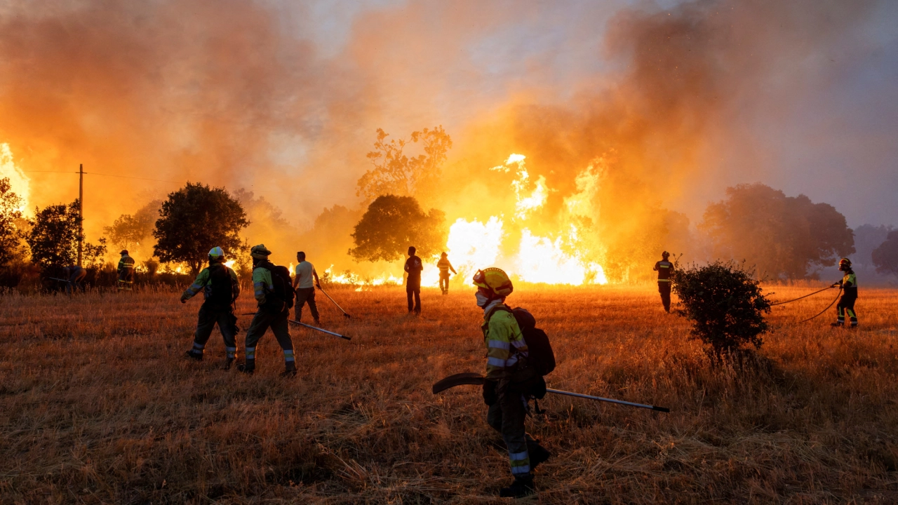 España lucha con más de 600 bomberos contra un incendio que avanza en el suroeste