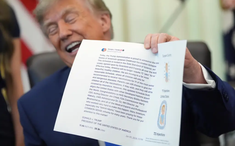 Trump reduce de 18 a 11 las vacunas infantiles recomendadas para todos los niños en EU