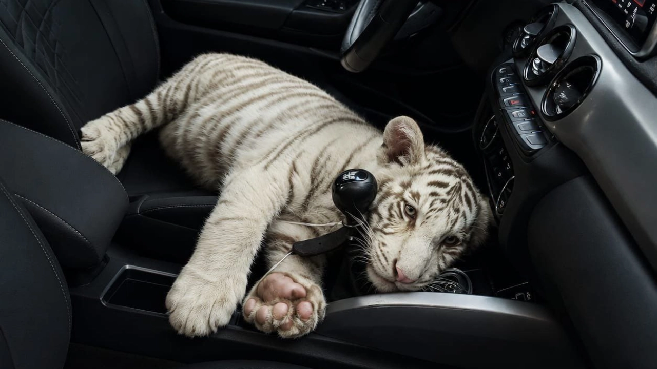 Detienen en Iztapalapa a hombre que transportaba un cachorro de tigre de Bengala blanco