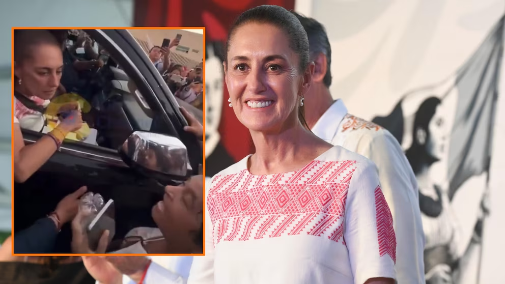 Mujer intercepta camioneta de Claudia Sheinbaum y la encara agresivamente en Tamaulipas