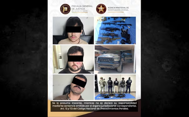Rescatan a personas secuestradas y detienen a tres en San Luis Río Colorado; aseguran arsenal y dr*ga