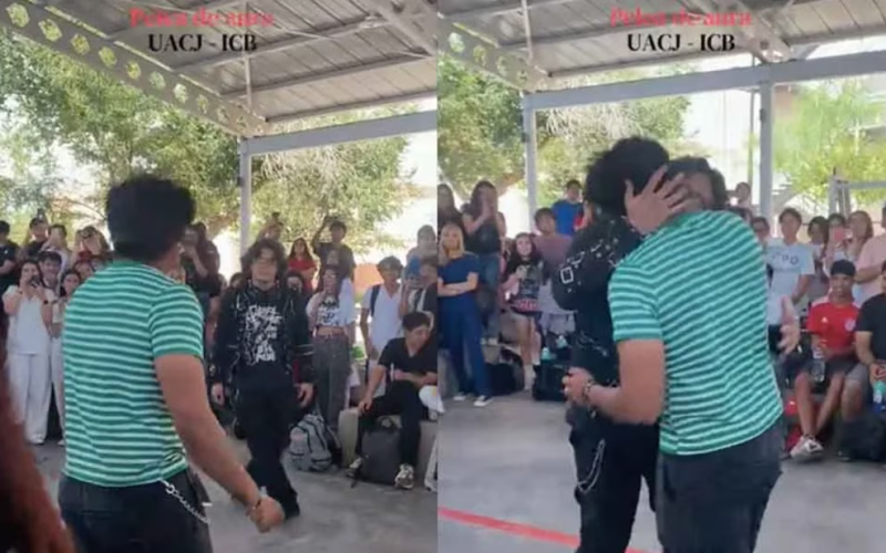 Batalla de aura entre estudiantes de Universidad en Ciudad Juárez termina en beso y se vuelve viral