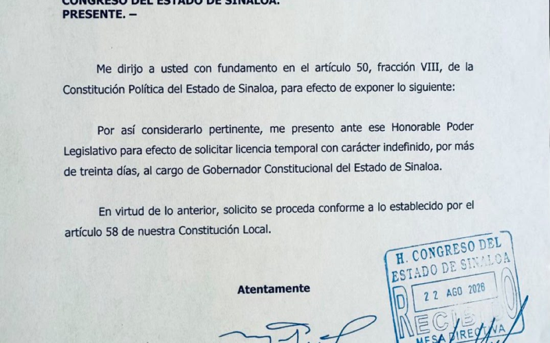 VUELVE ROCHA MOYA A SOLICITAR LICENCIA