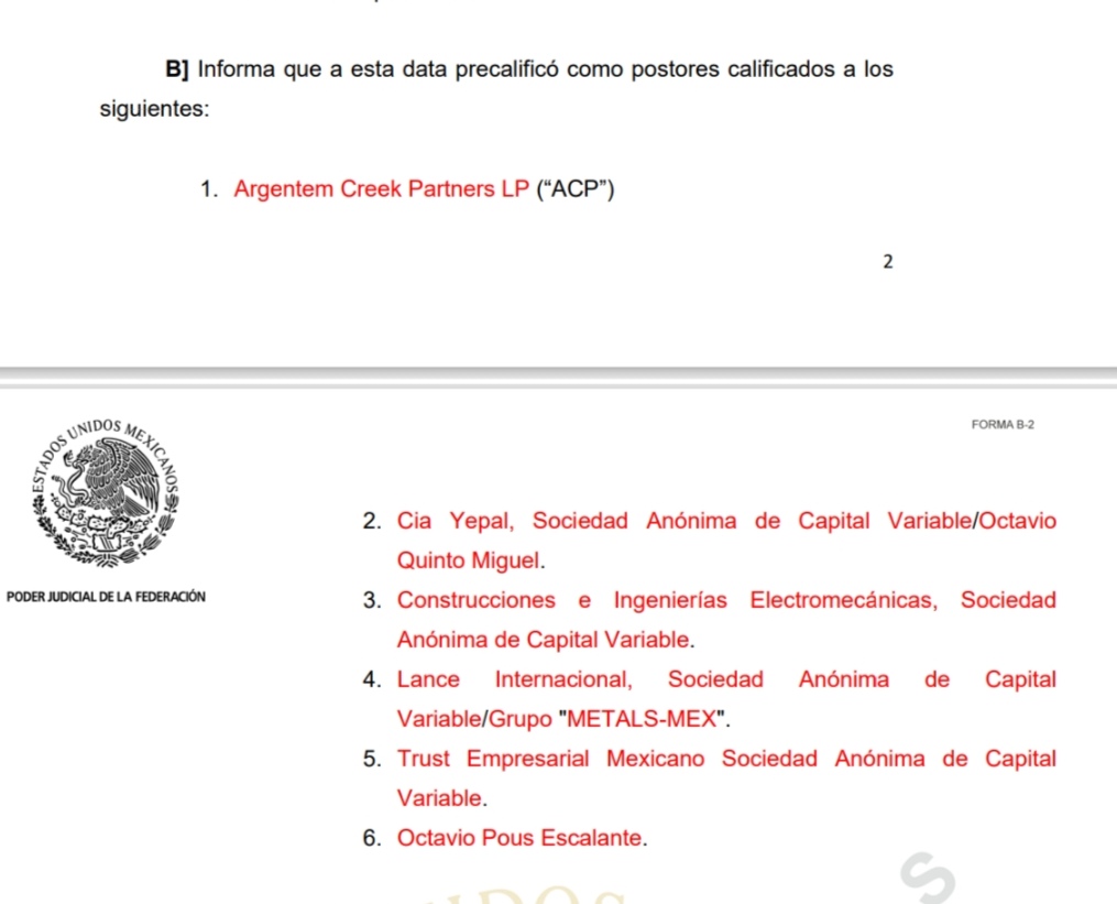Surge lista oficial de postores por AHMSA
