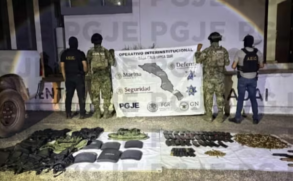 Aseguran arsenal en Los Cabos, Baja California Sur; no reportan personas detenidas