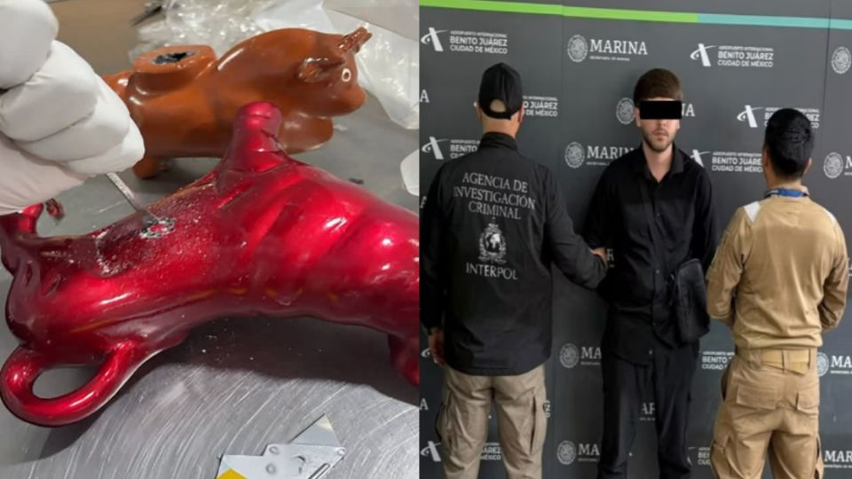 Aseguran en el AICM más de ocho kilos de c*caína oculta en artesanías transportadas desde Perú