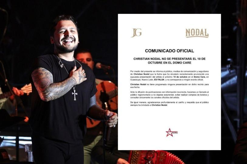 Christian Nodal desmiente concierto en Monterrey y alerta a sus fans