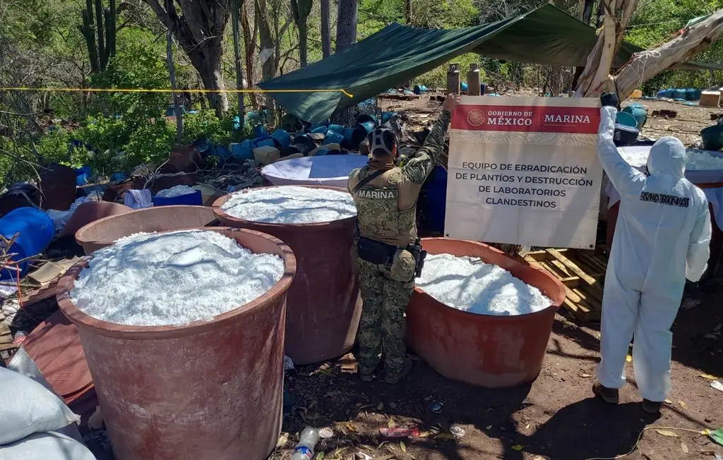 La Marina desmantela tres narcolaboratorios en Sinaloa, un golpe de 347 millones de dólares