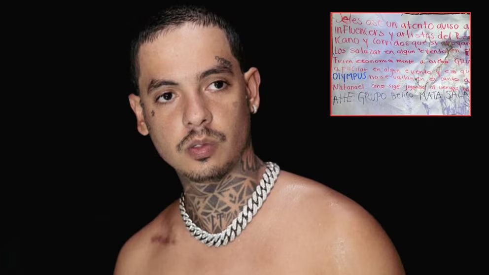 Natanael Cano aparece en narcomanta contra Los Salazar atribuida a detenidos por el incendio del CUM de Hermosillo