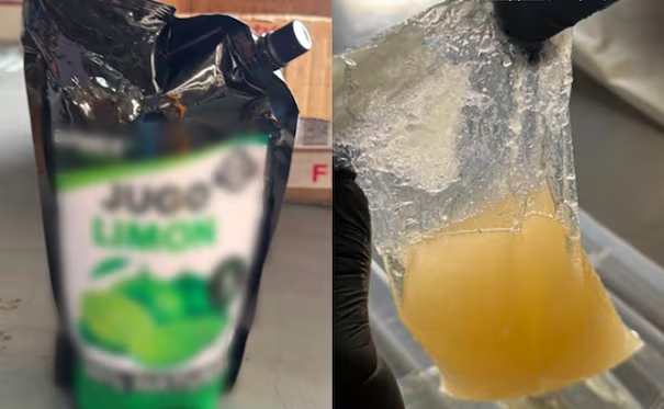 Aseguran más de 10 kilos de m*tanfetamina en Aeropuerto de Toluca; dr*ga estaba oculta en bolsas de jugo de limón