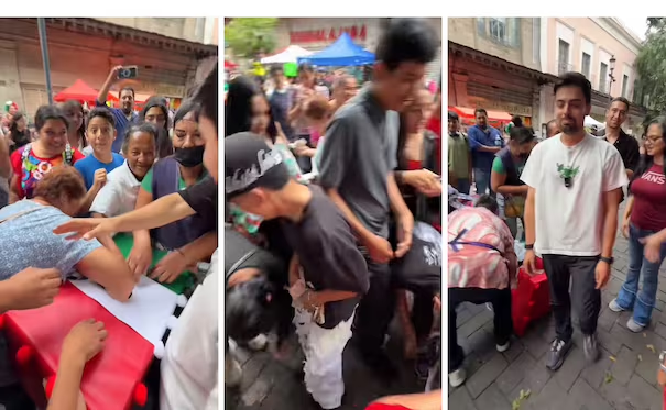 Polémica por video viral de Alex Serrano; transeúntes rompen la caja de regalos y se llevan el dinero en plena vía pública