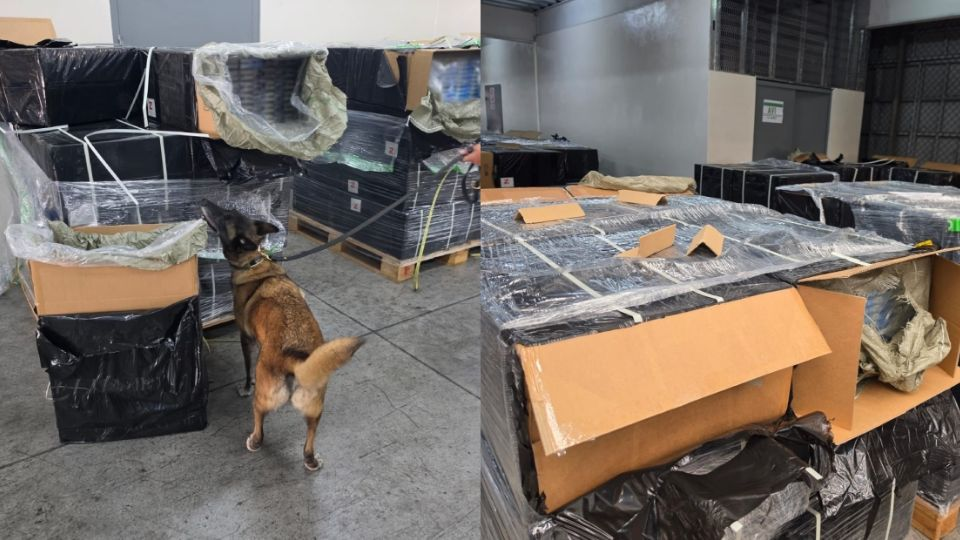 Decomisan en el AICM cargamento ilícito de 5.4 millones de cigarrillos procedentes de Singapur
