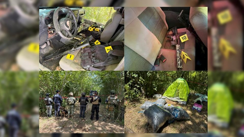Aseguran arsenal y más de 59 mil dosis de dr*ga en una casa de seguridad al norte de Veracruz